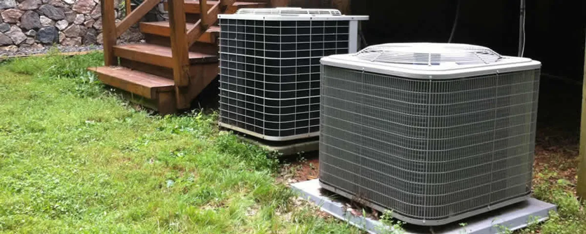 Heat pump installation and service units outside a home in La Jolla, CA
